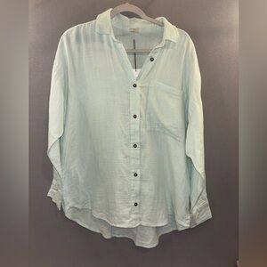 Calia swim cover up size small muslin soft breathable button down tunic NWT